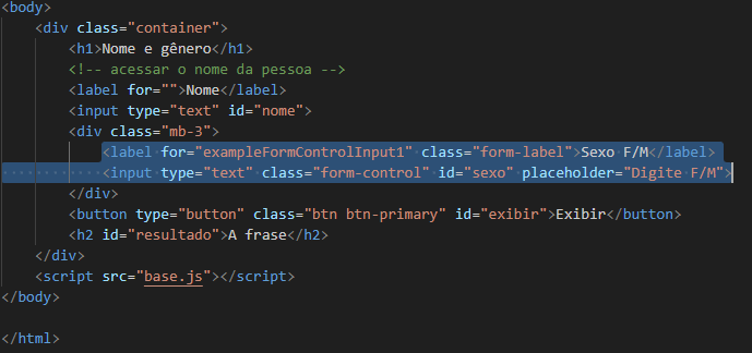 Exemplo de label do Bootstrap