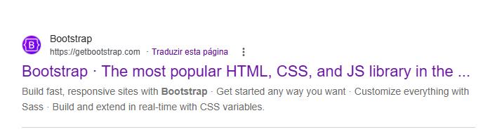 Página do Bootstrap