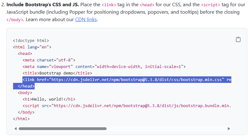 Link do Bootstrap
